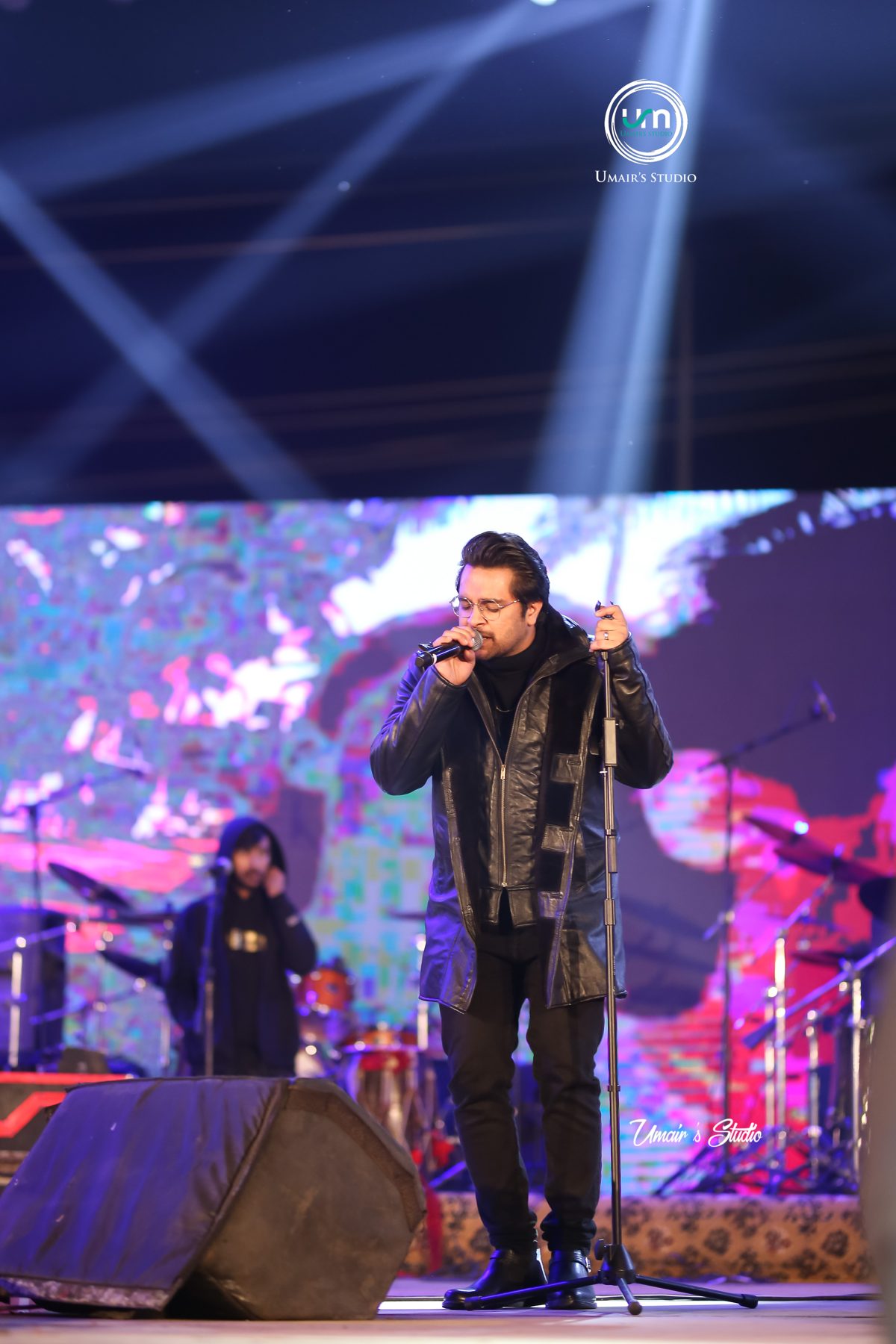 Live concert performance under stage lighting